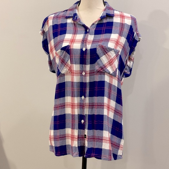 Rails soft plaid sleeveless button down shirt, S - Picture 5 of 8